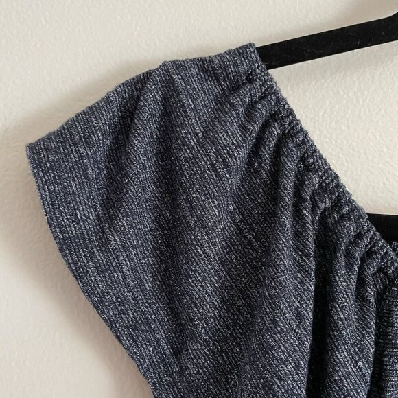 Lucky Brand Women S Navy Blue Short Sleeve Elastic Neckline On/Off Shoulder Top - Picture 5 of 10